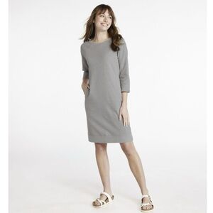 LL Bean 24/7 Sweatshirt Dress Grey Crew Neck Comfy Dress